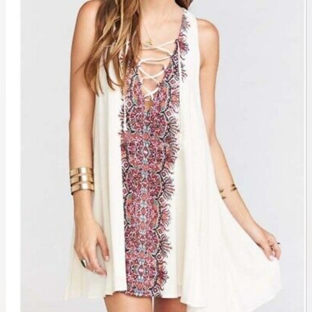 Show Me Your Mumu Daryn Mini Swing Dress Size Small Boho Flowy Festival Summer